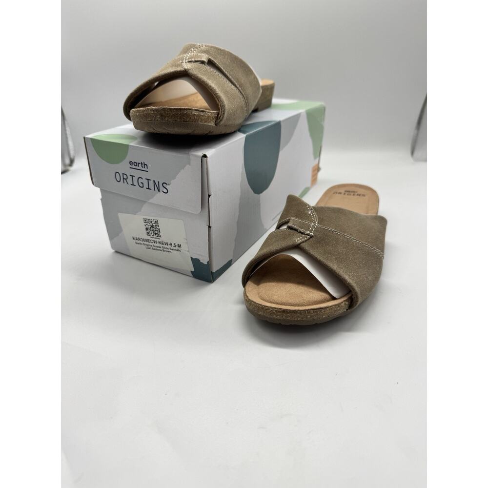 NWB Earth Origins Lexi Sandals Women's 9.5M Sedona Brown Suede Flats - Picture 2 of 10